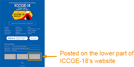posted on the lower part of ICCGE-18's website